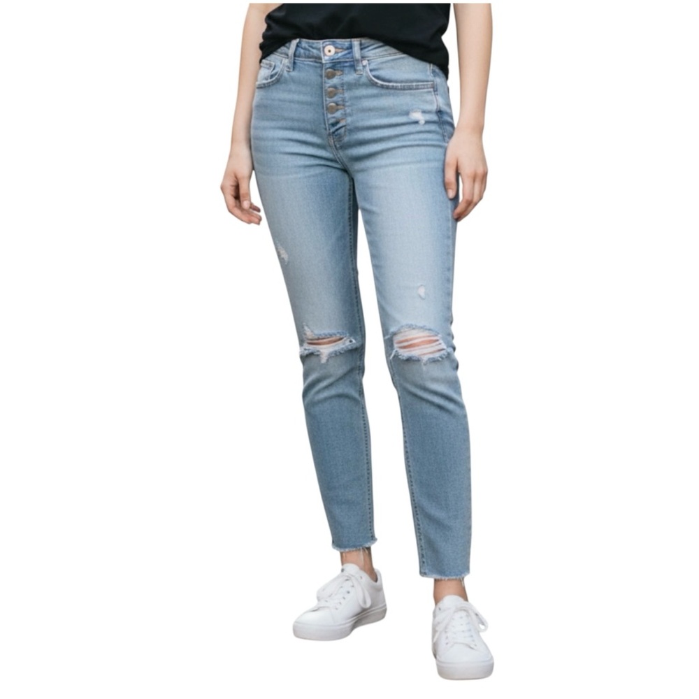 We The Free Women's Light Blue Distressed Jeans Slim Ankle Size 26 Grunge Street